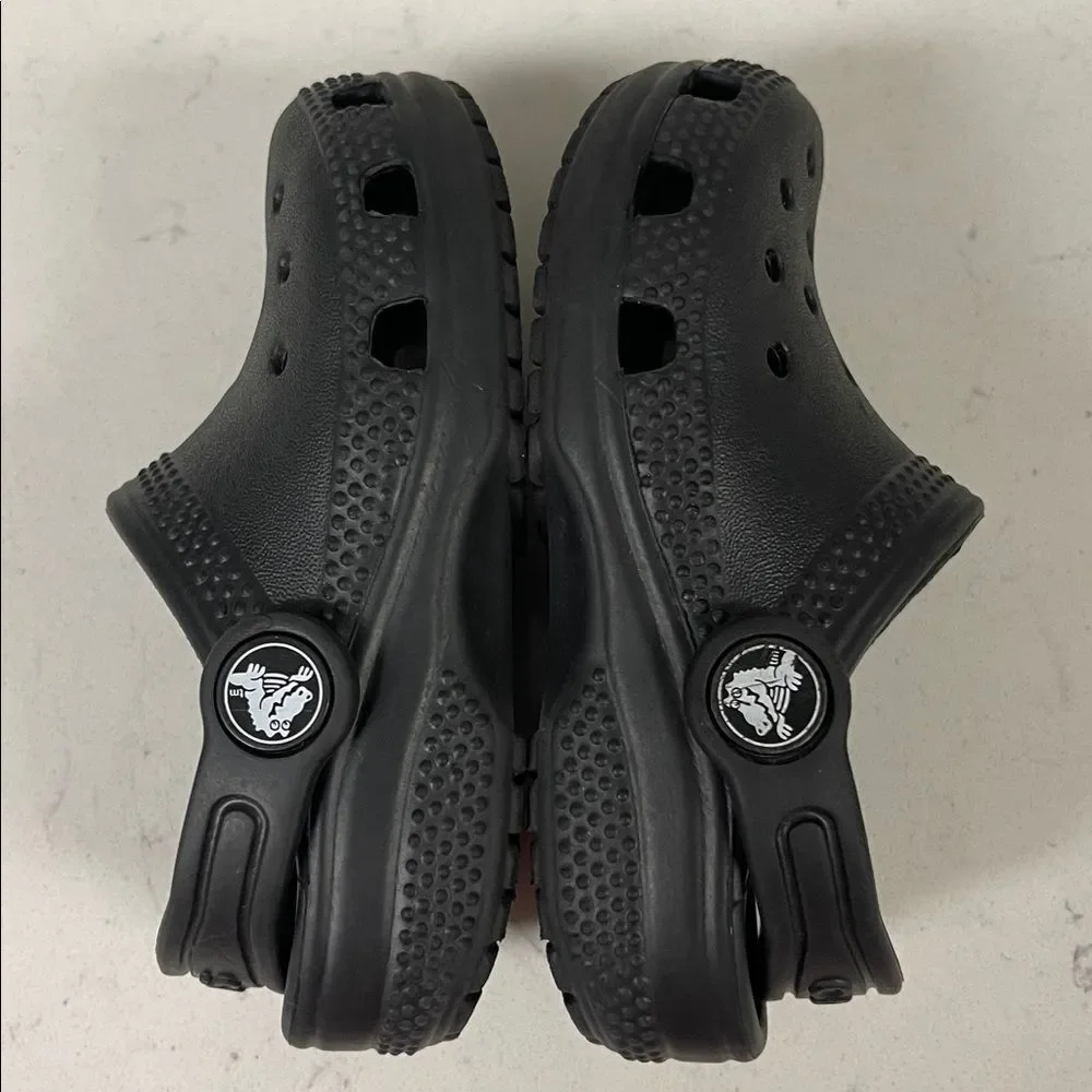 CROCS Kids Black Water Shoes Crocs Little Classic Clog Size 7